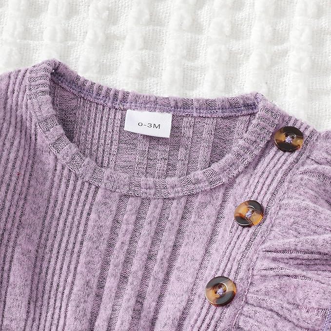 Infant Baby Girl Clothes Newborn Girl Romper Fall Winter Outfit Ruffle Long Sleeve Jumpsuit Romper Cute Baby Girl Outfit