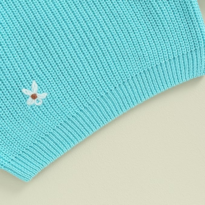 Mubineo Baby Girl Winter Clothes Cute Flower Sweater Crewneck Pullover Long Sleeve Knit Newborn Infant Sweaters