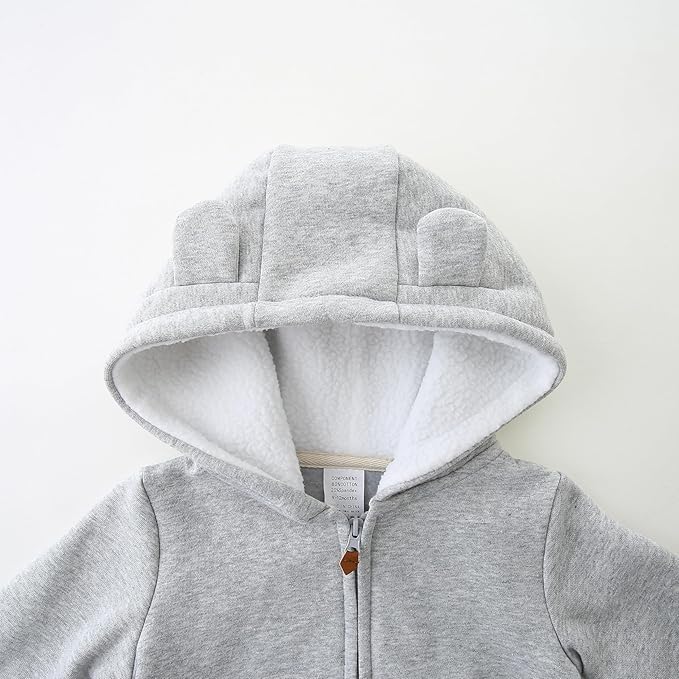 Baby Girls Boys Warm Adorable Hooded Zip Coat for Fall Spring Outerwear 3-24M Kids Jacket