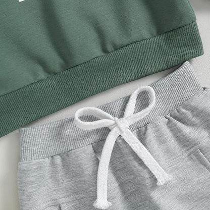 Murnouche Toddler Baby Boy Fall Winter Outfits Letter Crewneck Sweatshirt Casual Pants 2Pcs Clothes Set