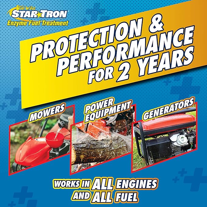 Star Tron Enzyme Fuel Treatment - Small Engine Formula - 16 Oz Treats up to 96 Gals, Gas Additive Rejuvenates & Stabilizes Old Gasoline, Cures & Prevents Ethanol Problems, Improves MPG (014316)