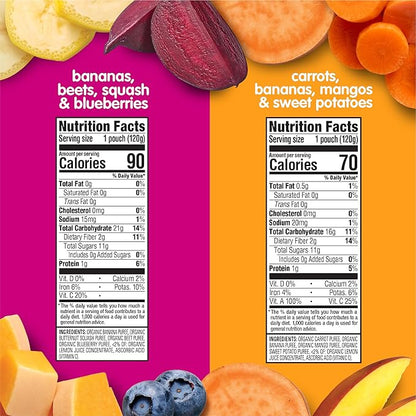 HAPPYTOT Organics Stage 4 Baby Food Pouches, Gluten Free, Vegan Snack, Love My Veggies, Fruit & Veggie Puree, Variety Pack, 4.22 Ounce (Pack of 16), Amazon Exclusive