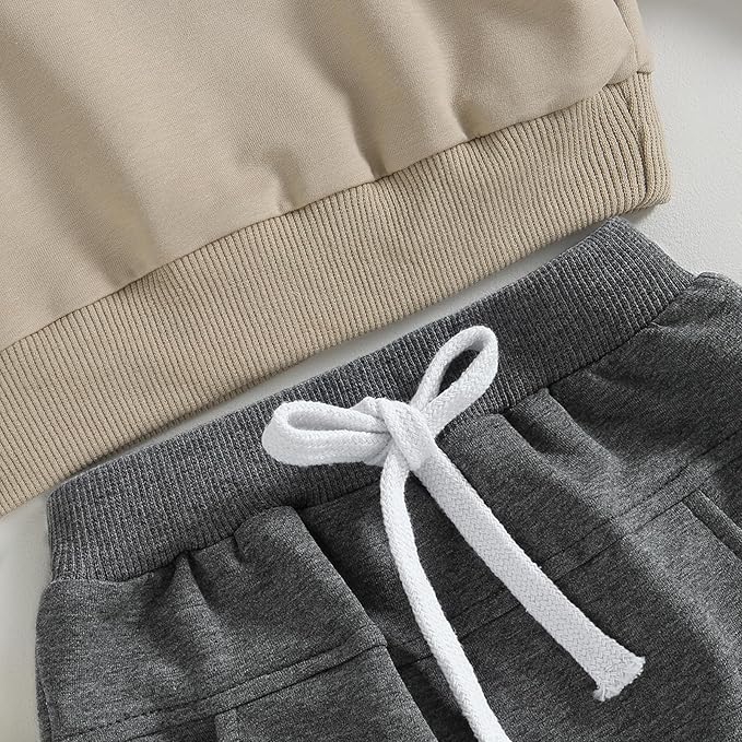 Murnouche Toddler Baby Boy Fall Winter Outfits Letter Crewneck Sweatshirt Casual Pants 2Pcs Clothes Set