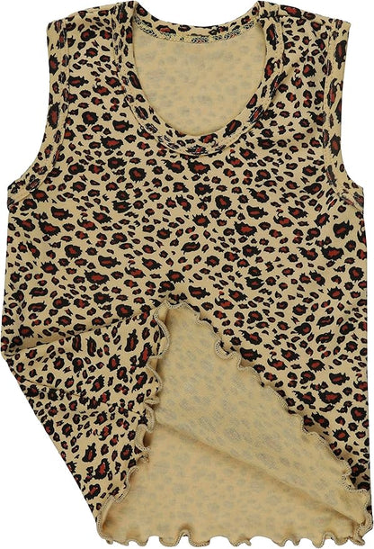 ToBeInStyle Girl's 4 Pack Ruffle Hem Cotton Tank Tops