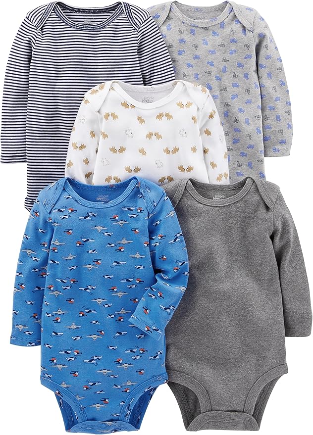 Simple Joys by Carter's Baby-Boys Long-Sleeve Bodysuit Pack of 5Bodysuit