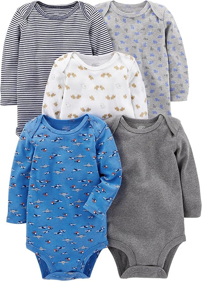 Simple Joys by Carter's Baby-Boys Long-Sleeve Bodysuit Pack of 5Bodysuit