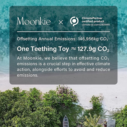 Moonkie Teething Toy Set of 2, Safe & Easy to Hold BPA Free Silicone Teethers, 360° Baby Toothbrush with Suction Base, Teether Toys Best for Babies 6-12 Months (Koala Ether/Sage)