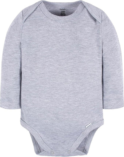 Gerber Unisex Baby Long Sleeve Solid Onesies Multi-pack Interlock 180 Gsm