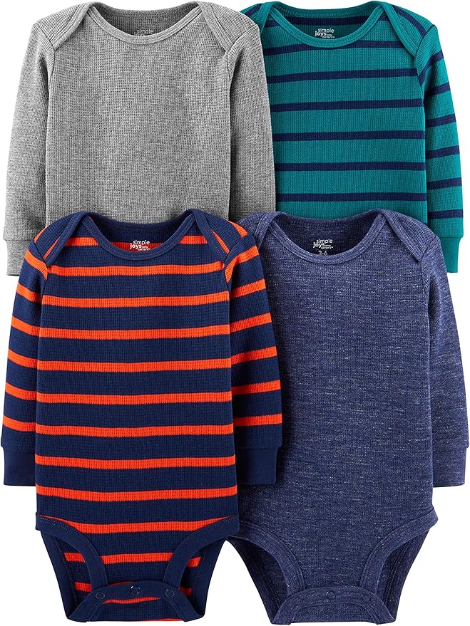 Simple Joys by Carter's Unisex-Baby 4-Pack Long-Sleeve Thermal BodysuitBodysuit