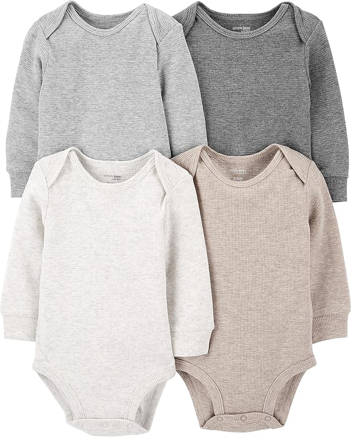 Simple Joys by Carter's Unisex-Baby 4-Pack Long-Sleeve Thermal BodysuitBodysuit
